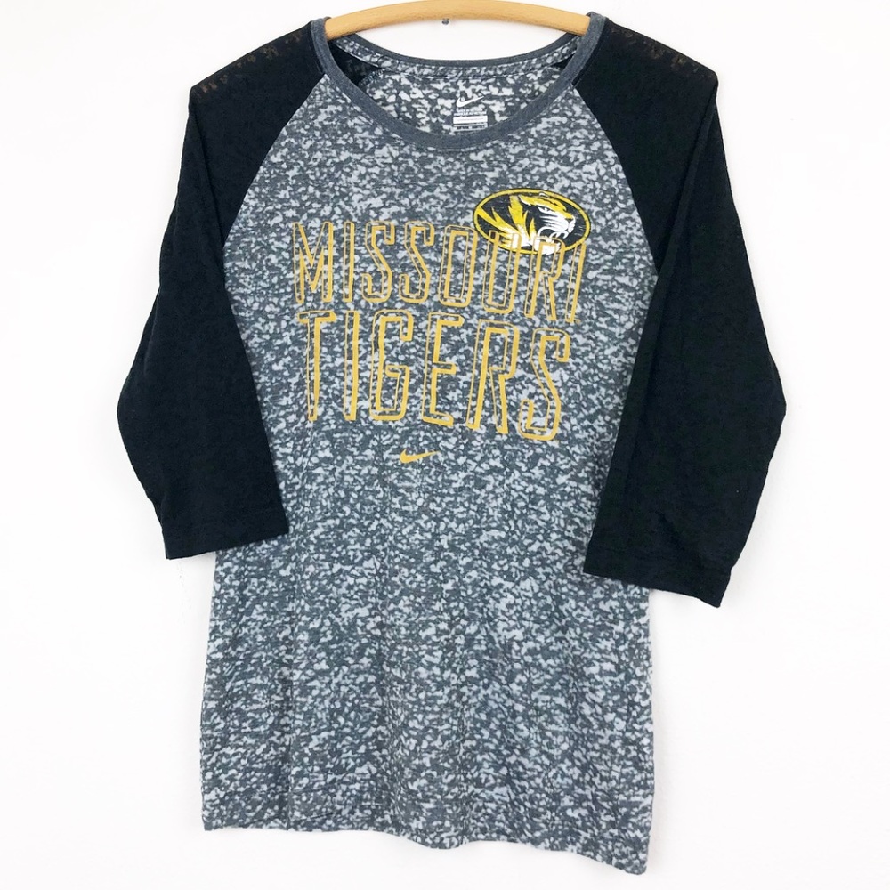 Nike mizzou 3/4 Sleeve burnout size medium shirt